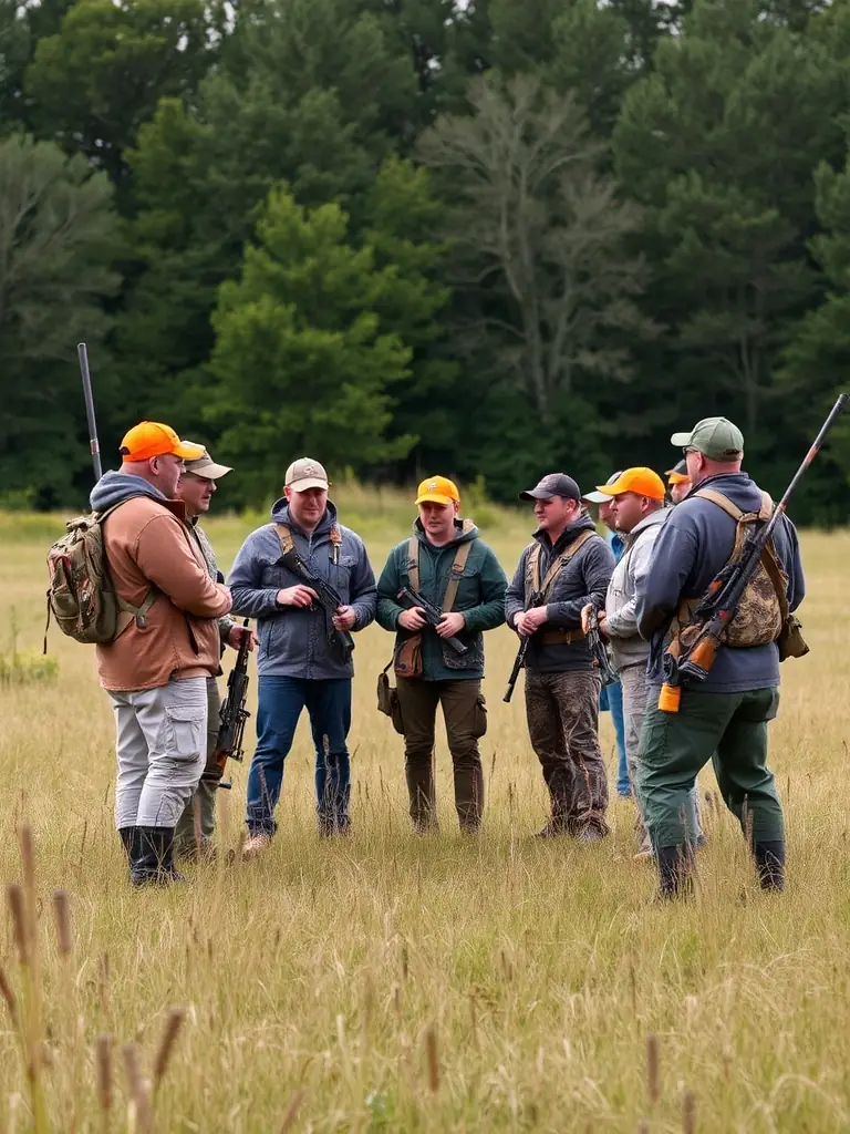 A photograph showing members of the association conducting a training session on responsible hunting practices, emphasizing safety and ethical conduct.